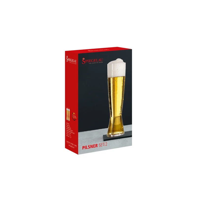42.5 cl - Beer Classics Pilsner Bicchiere Birra In Vetro Cristallino - Set 2 Pz
