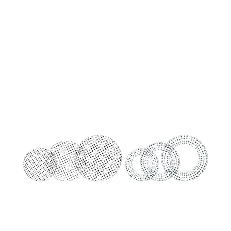 28 cm - Bossa Nova Piatto Piano Presentazione In Vetro Cristallino - Set 2 Pz
