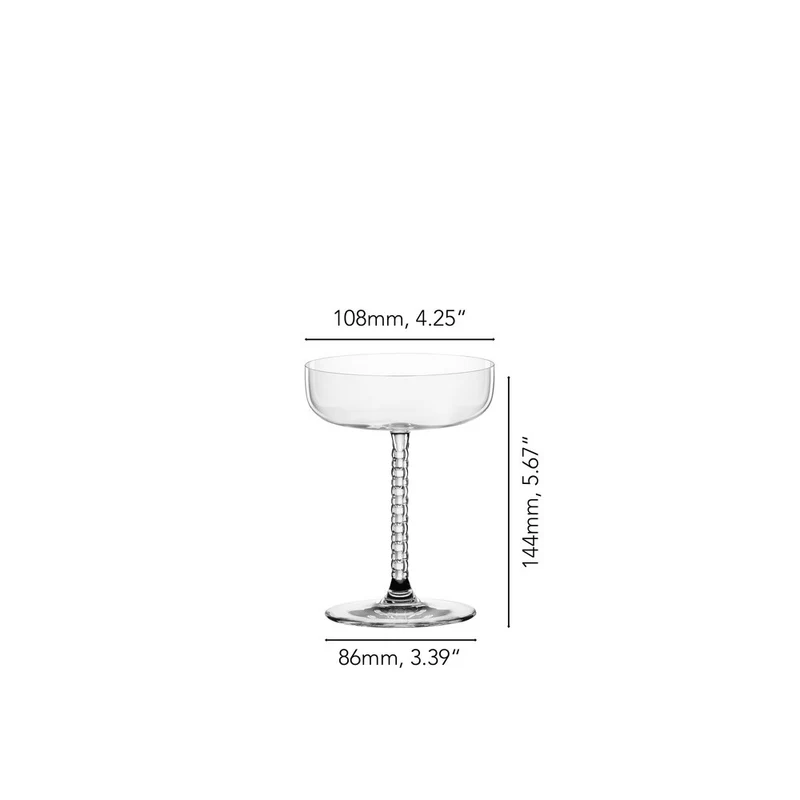25 cl - Bossa Nova Calice Cocktail Coupe In Vetro Cristallino - Set 2 Pz