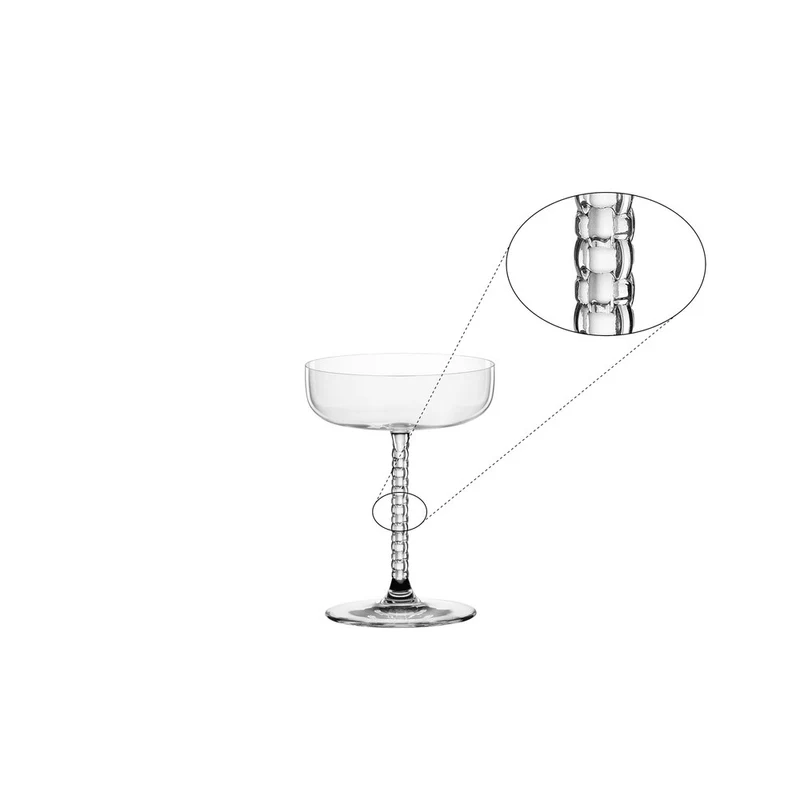 25 cl - Bossa Nova Calice Cocktail Coupe In Vetro Cristallino - Set 2 Pz