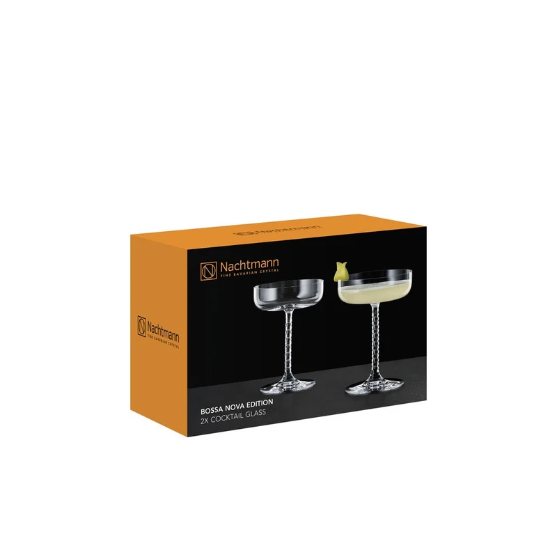 25 cl - Bossa Nova Calice Cocktail Coupe In Vetro Cristallino - Set 2 Pz