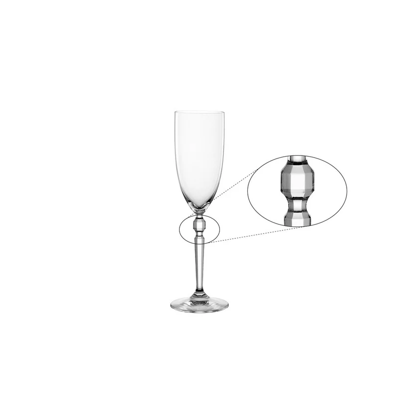 23 cl - Heritage Calice Flute Champagne In Vetro Cristallino - Set 2 Pz