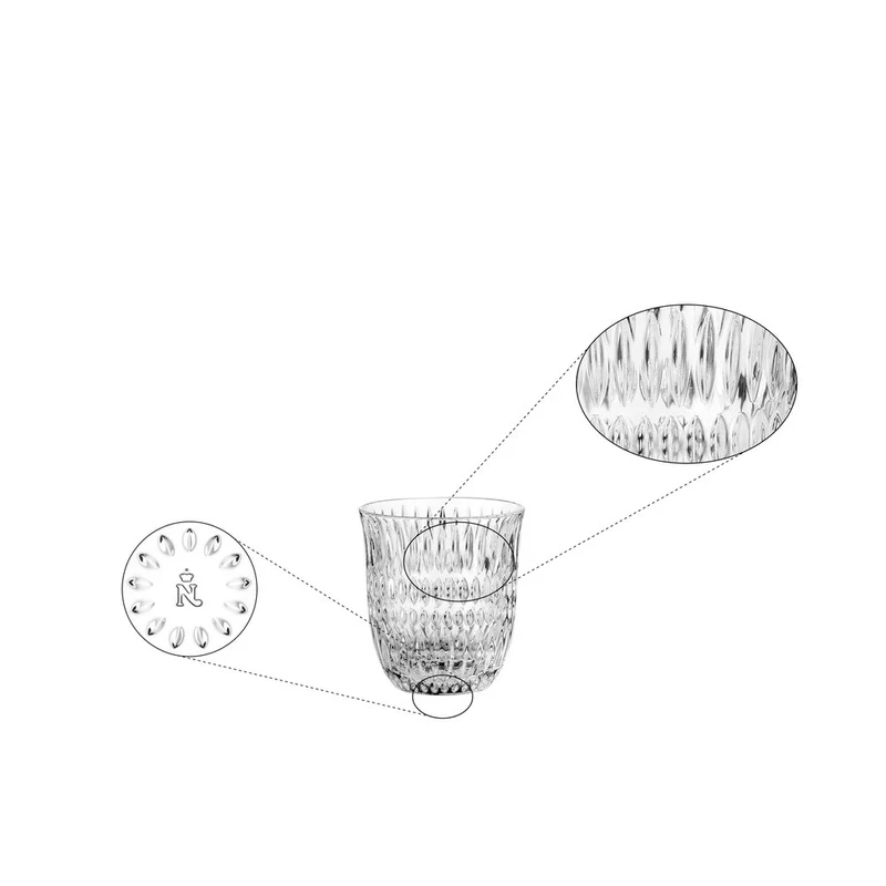 23.5 cl - Ethno Bicchiere Acqua In Vetro Cristallino - Set 4 Pz