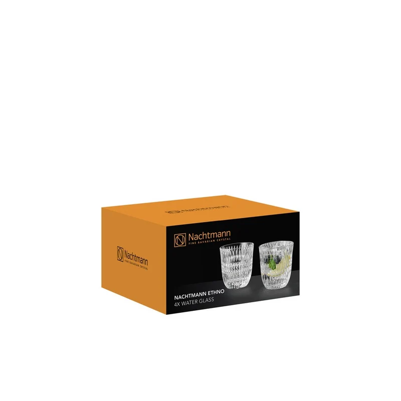 23.5 cl - Ethno Bicchiere Acqua In Vetro Cristallino - Set 4 Pz
