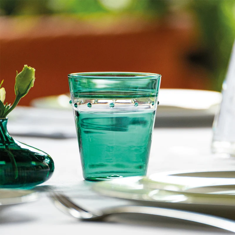 30 cl - A Pallini Bicchiere Acqua Tumbler Fatto A Mano In Vetro Borosilicato - Set 4 Pz