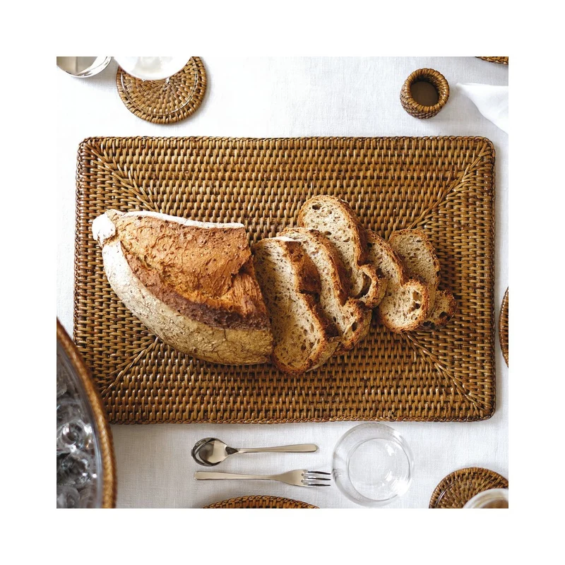 46.0x31.0 cm - Radici Tovaglietta Tavola Rettangolare In Rattan