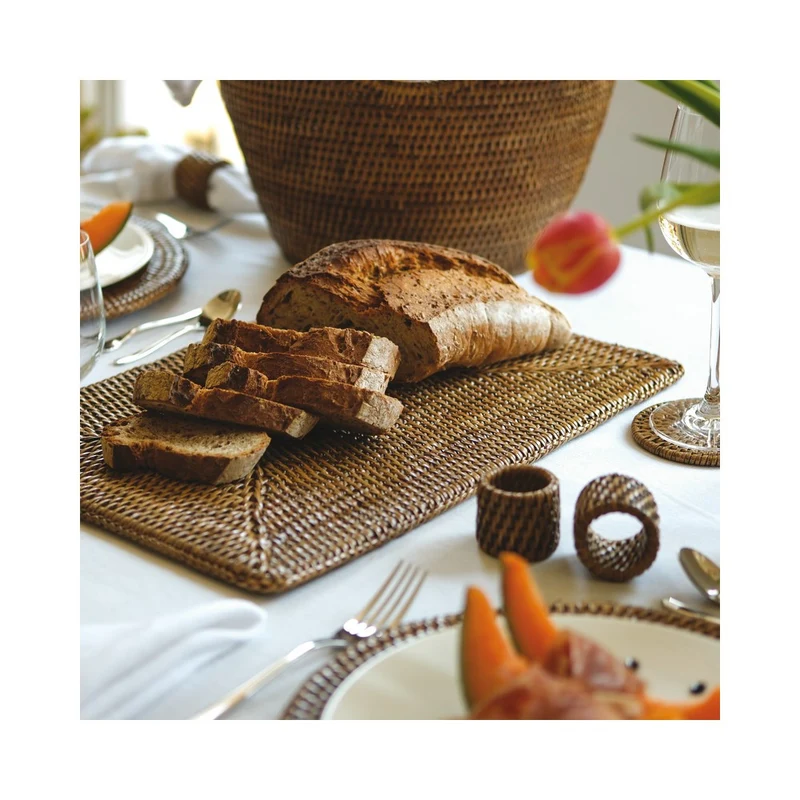 46.0x31.0 cm - Radici Tovaglietta Tavola Rettangolare In Rattan