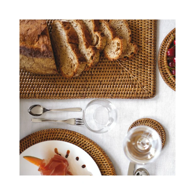 46.0x31.0 cm - Radici Tovaglietta Tavola Rettangolare In Rattan