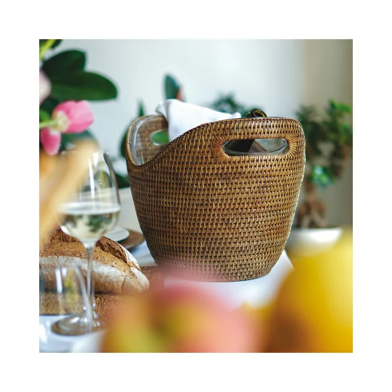 36.5x27.0 cm - Radici Secchio VIno In Rattan