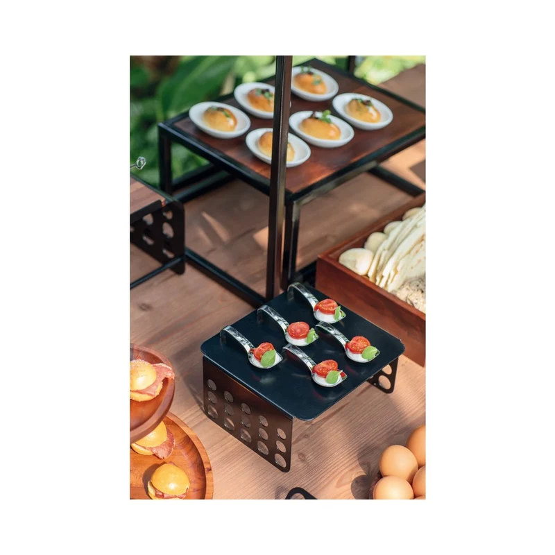 31.0x23.1 cm - Radici Alzata Buffet Rettangolare In Acciaio Inox