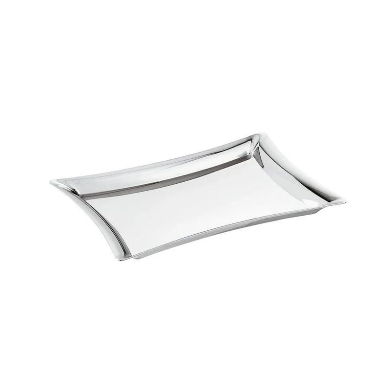 22.0x14.0 cm - Bamboo Vassoio In Acciaio Inox
