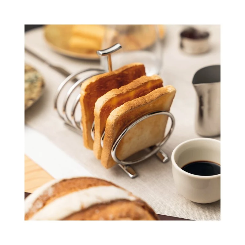 14.0x9.0 cm - Bamboo Porta Toast In Acciaio Inox