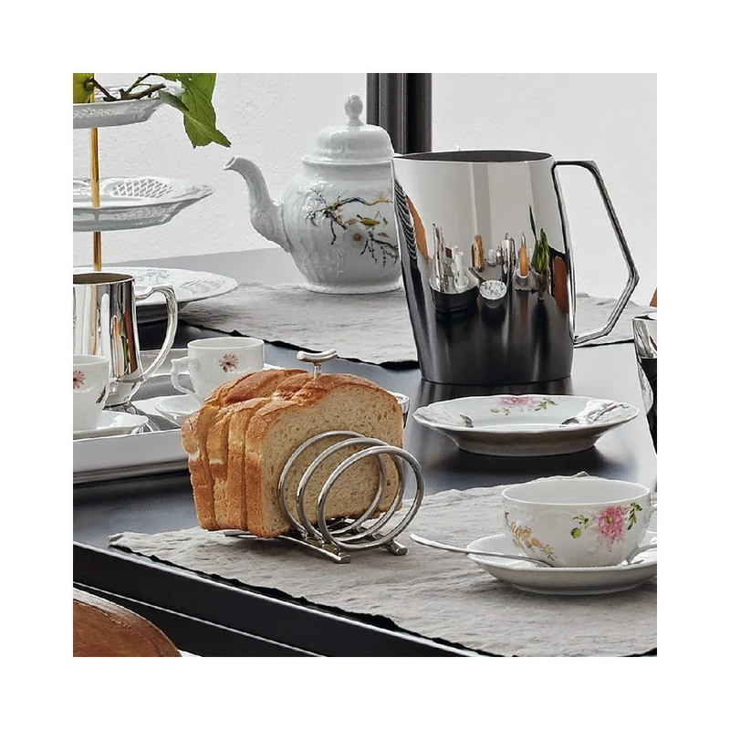 14.0x9.0 cm - Bamboo Porta Toast In Acciaio Inox