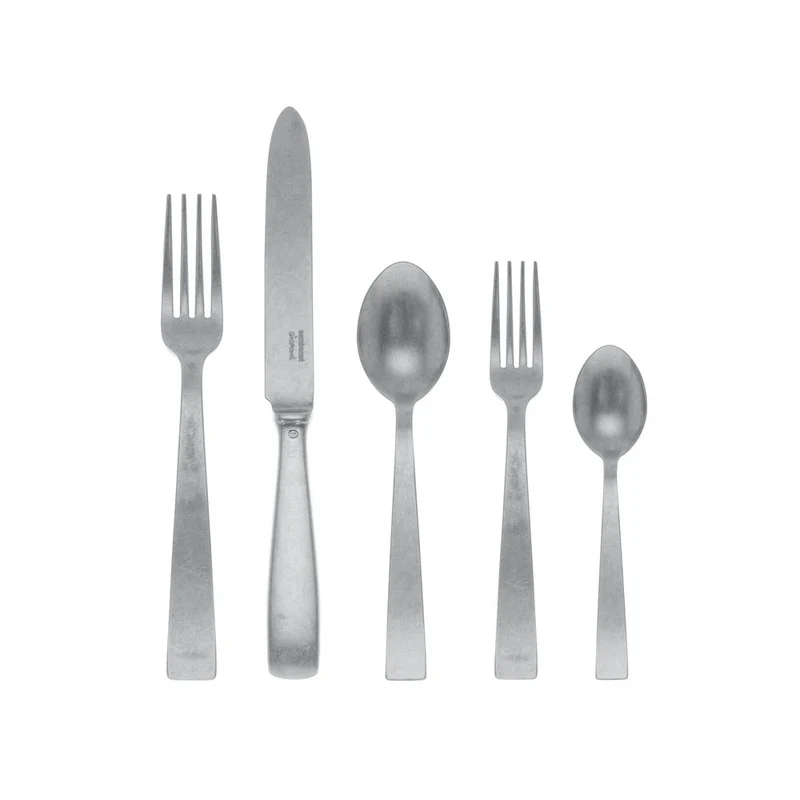 Gio Ponti Servizio Tavola Monoposto In Acciaio Inox - Set 5 Pz