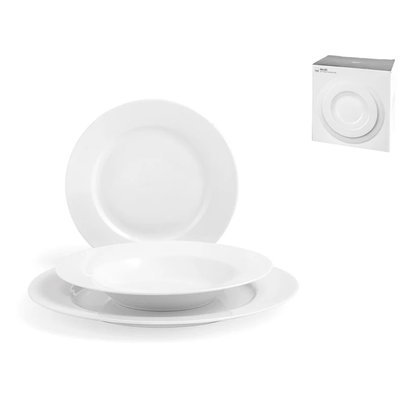 Malibù Servizio Piatti In Porcellana - Set 18 Pz