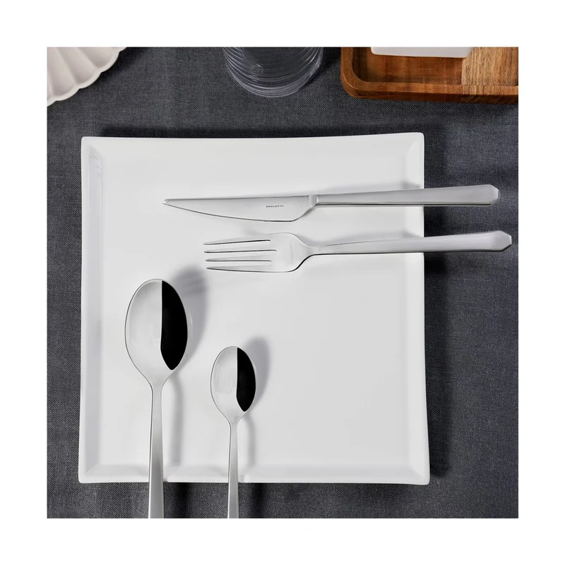 Ottagonale Servizio Posate In Acciaio Inox 18/10 - Set 24 Pz