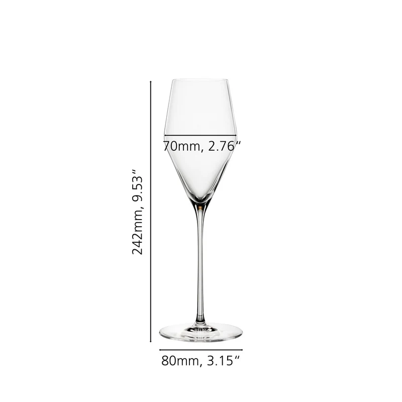 25 cl - Definition Calice Flute Champagne In Vetro Cristallino - Set 2 Pz