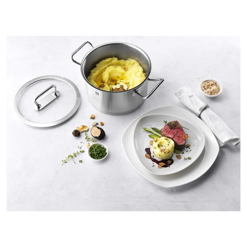 Pro Batteria Pentole In Acciaio Inox 18/10 - Set 5 Pz