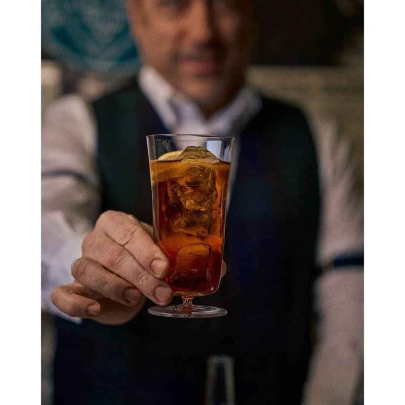 33 cl - Roxy Bar Collins Calice Cocktail Soffiato a Bocca In Vetro - Set 6 Pz