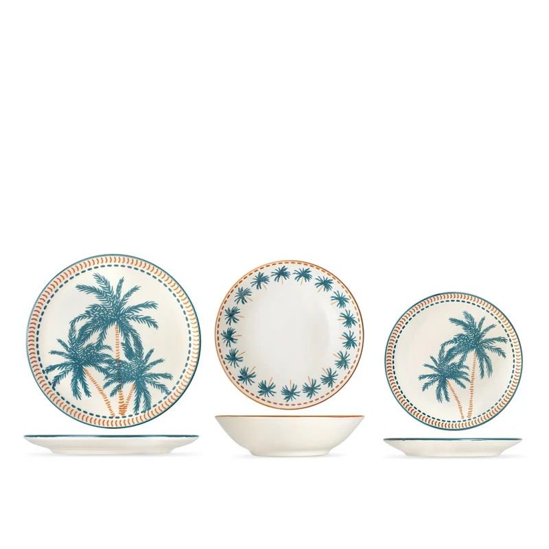 Haiti Servizio Piatti In Stoneware - Set 18 Pz