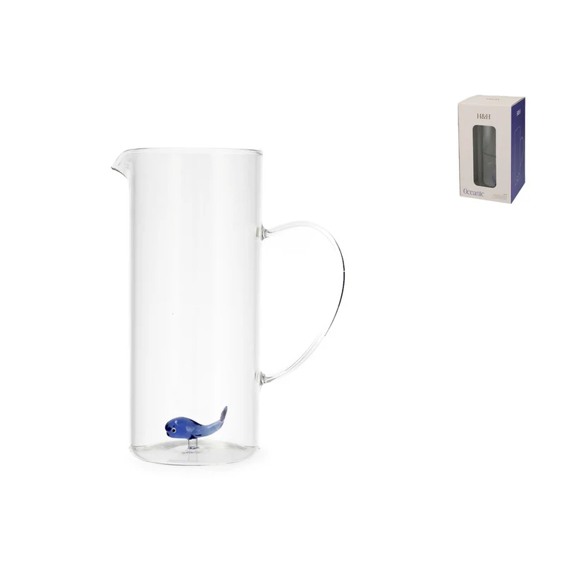 150 cl - Brocca Con Decoro In Vetro Borosilicato