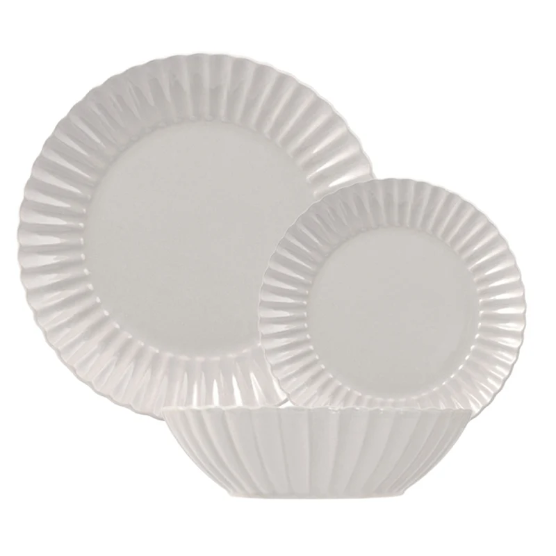 Lotus Servizio Piatti In Stoneware - Set 18 Pz