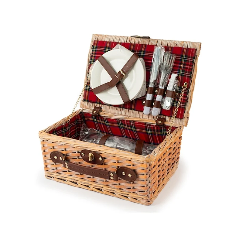 Pic Nic Cestino Picnic Per 2 Persone Con Stoviglie Incluse In Ratan