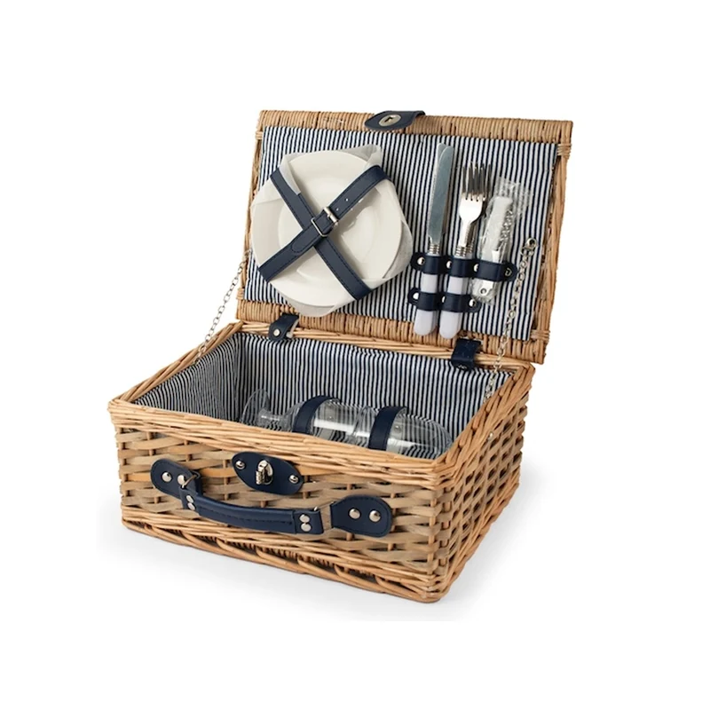 Pic Nic Cestino Picnic Per 2 Persone Con Stoviglie Incluse In Ratan