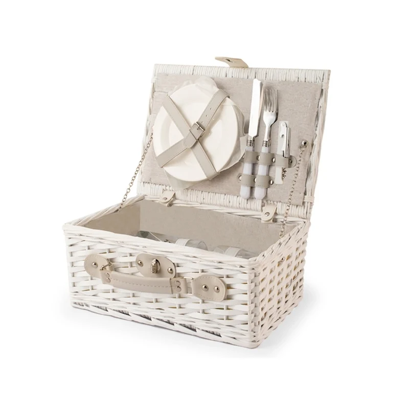 Pic Nic Cestino Picnic Per 2 Persone Con Stoviglie Incluse In Ratan