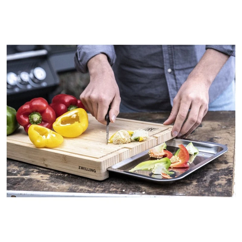 39 cm - BBQ+ Tagliere Con Vassoio In Acciaio Inox