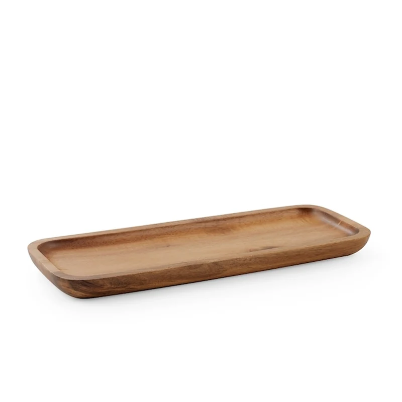 28x10.5 cm - Acacia Vassoio Rettangolare In Legno di Acacia