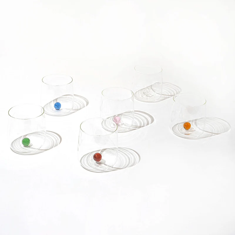 44 cl - Bilia Bicchiere Acqua Bilia Colorata in Vetro Borosilicato - Set 6 Pezzi