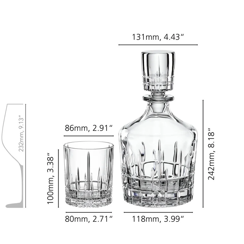 Perfect Serve Collection Set Whisky In Vetro Cristallino - Set 3 Pz
