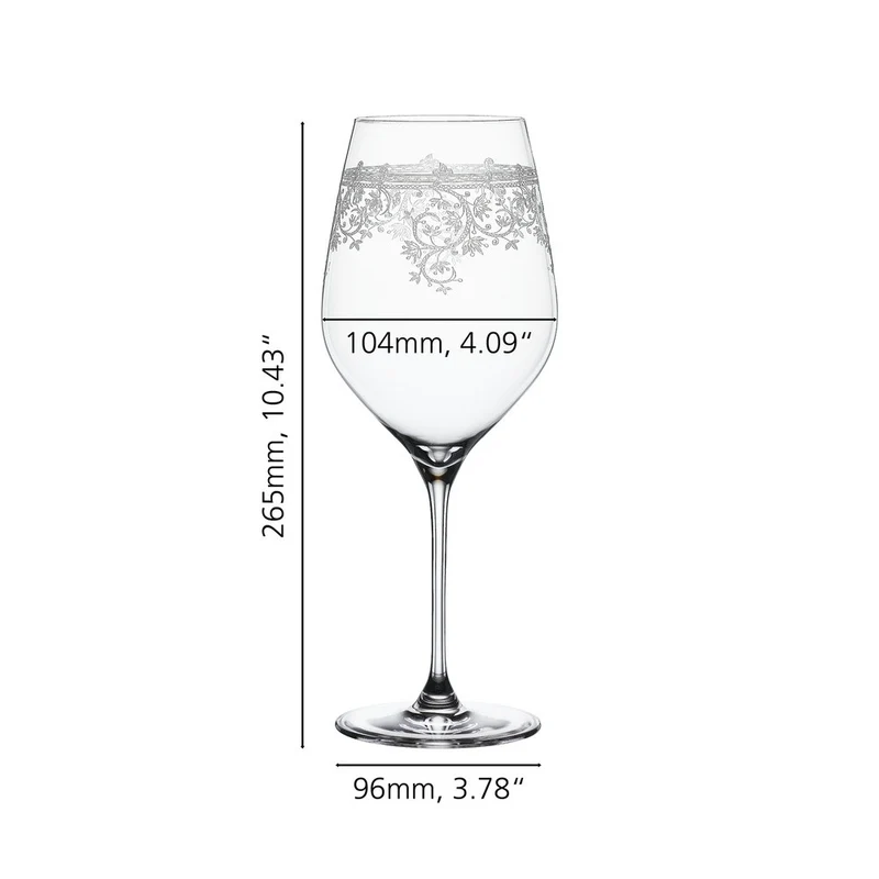 81 cl - Arabesque Calice Vino Rosso Bordeaux In Vetro Cristallino - Set 2 Pz