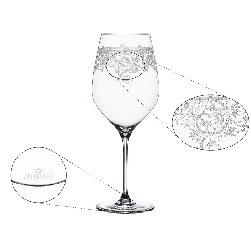 81 cl - Arabesque Calice Vino Rosso Bordeaux In Vetro Cristallino - Set 2 Pz