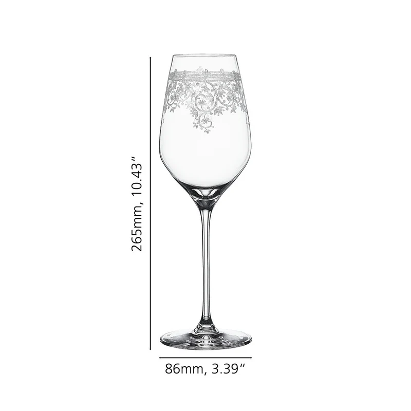50 cl - Arabesque Calice Vino Bianco In Vetro Cristallino - Set 2 Pz