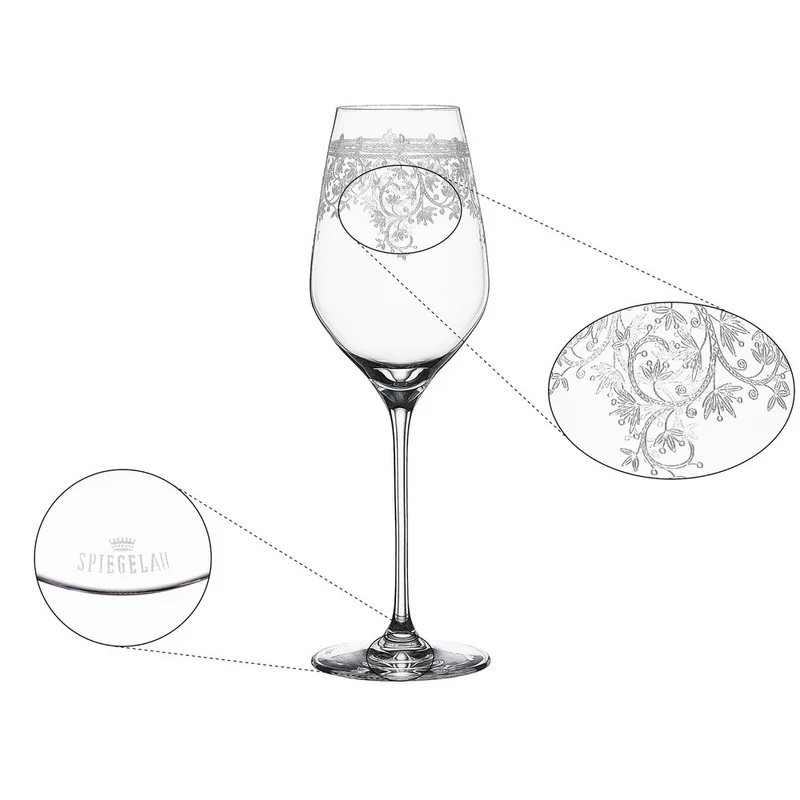 50 cl - Arabesque Calice Vino Bianco In Vetro Cristallino - Set 2 Pz
