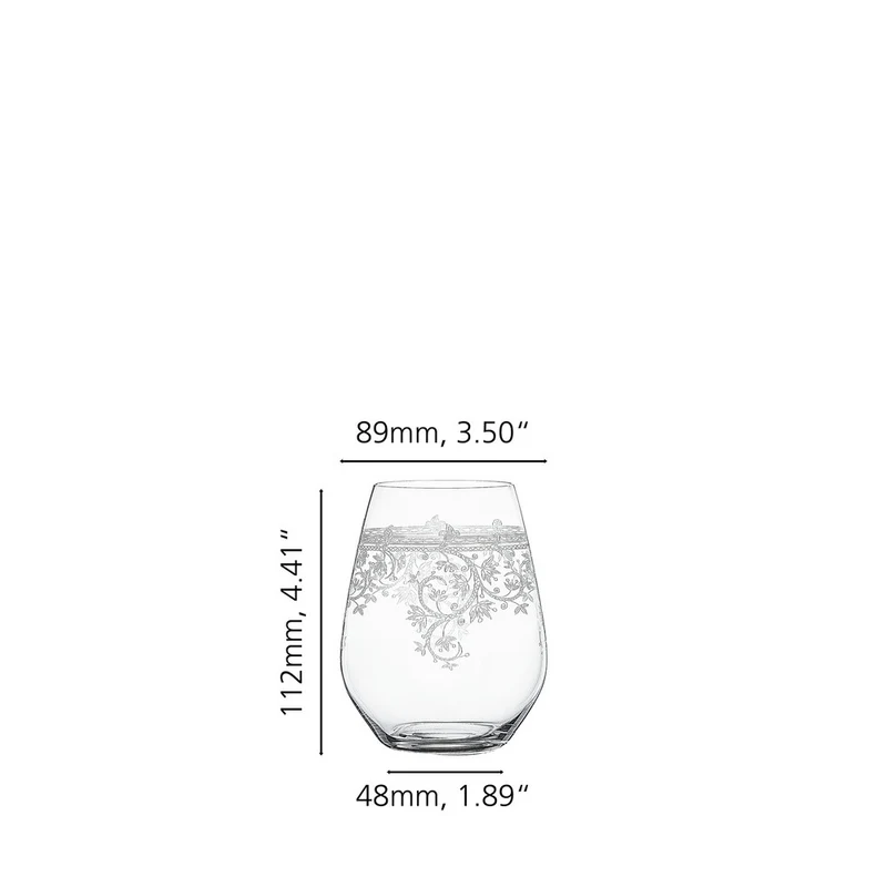 46 cl - Arabesque Bicchiere Cocktail Tumbler In Vetro Cristallino - Set 2 Pz