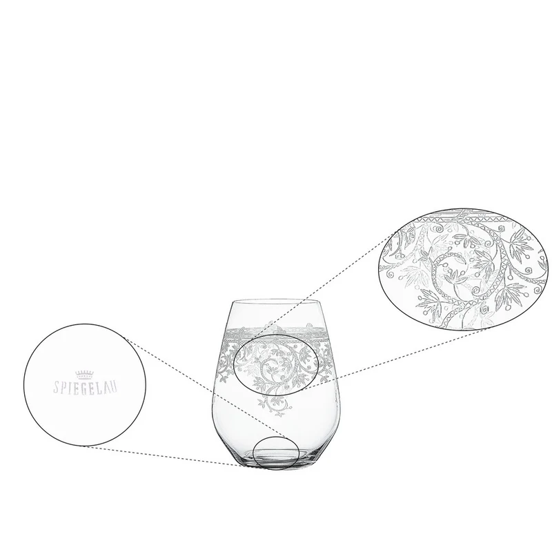 46 cl - Arabesque Bicchiere Cocktail Tumbler In Vetro Cristallino - Set 2 Pz