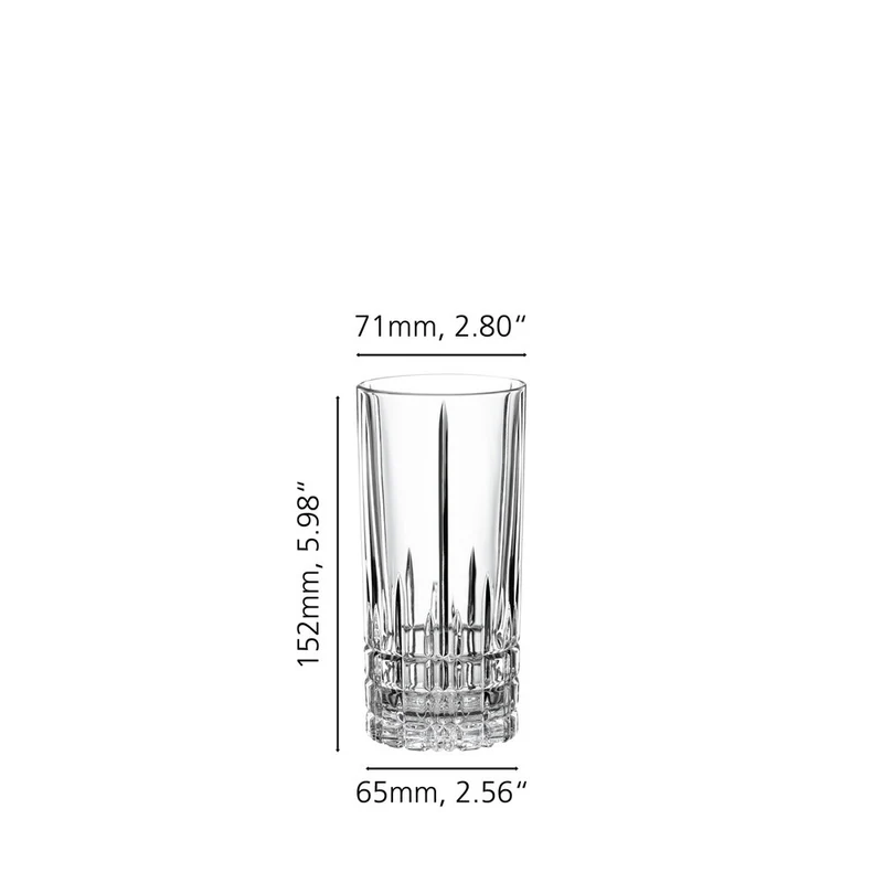 35 cl - Perfect Serve Collection Bicchiere Cocktail Long Drink In Vetro Cristallino - Set 4 Pz