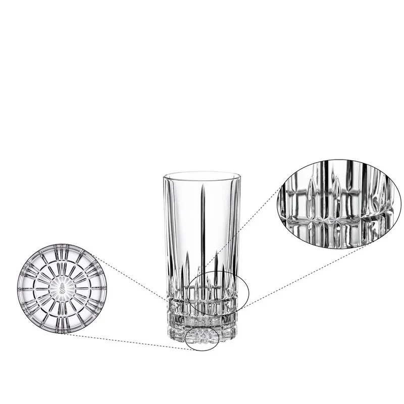 35 cl - Perfect Serve Collection Bicchiere Cocktail Long Drink In Vetro Cristallino - Set 4 Pz