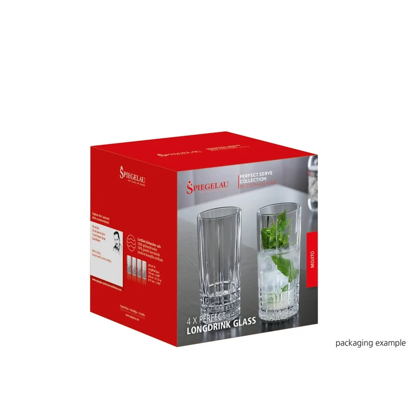 35 cl - Perfect Serve Collection Bicchiere Cocktail Long Drink In Vetro Cristallino - Set 4 Pz