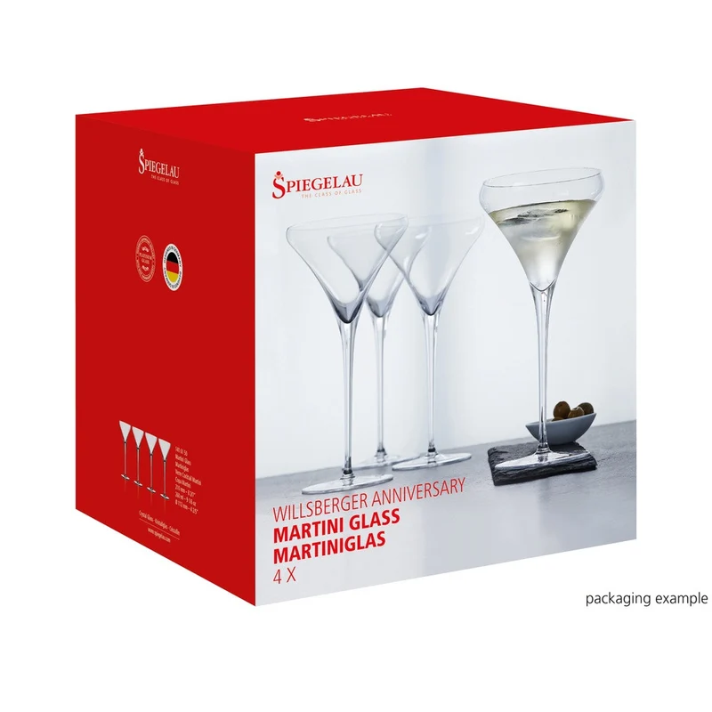 31 cl - Willsberger Anniversary Calice Liquore Martini In Vetro Cristallino - Set 4 Pz