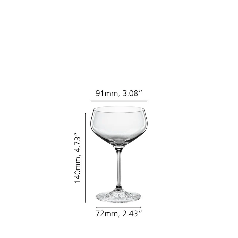 23.5 cl - Perfect Serve Collection Calice Cocktail Coupette In Vetro Cristallino - Set 4 Pz