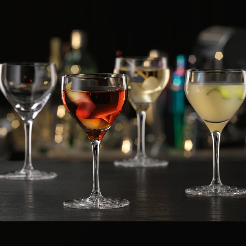 15 cl - Perfect Serve Collection Calice Cocktail Nick & Nora In Vetro Cristallino - Set 4 Pz