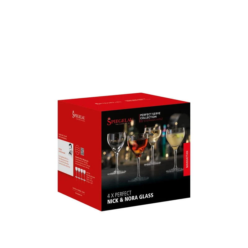 15 cl - Perfect Serve Collection Calice Cocktail Nick & Nora In Vetro Cristallino - Set 4 Pz