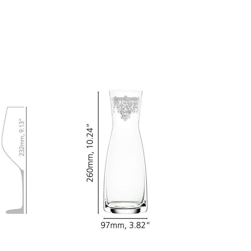 1 Lt - Arabesque Caraffa In Vetro Cristallino