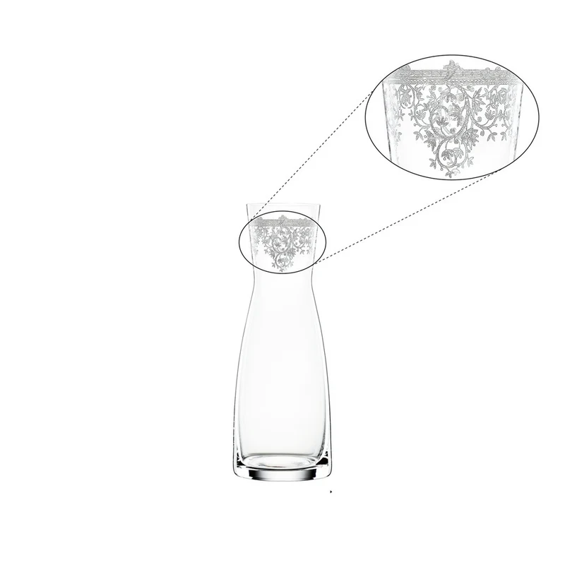 1 Lt - Arabesque Caraffa In Vetro Cristallino