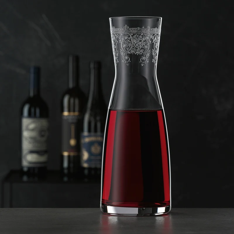 1 Lt - Arabesque Caraffa In Vetro Cristallino