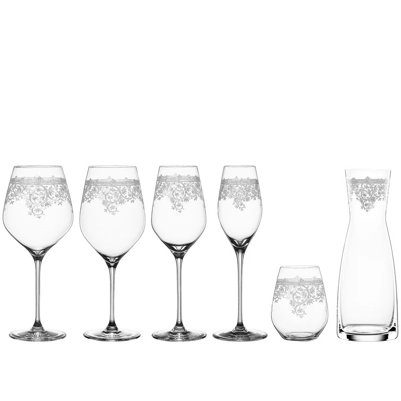 1 Lt - Arabesque Caraffa In Vetro Cristallino